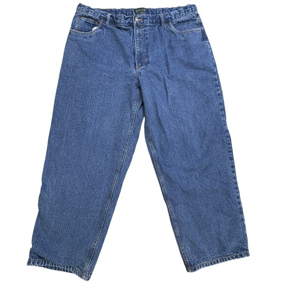 Scandia Woods Mens Size 42M Blue Denim Jeans Full Flannel Lining 41x29 Cotton - Picture 1 of 11